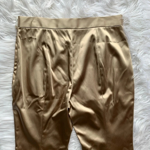 New Rosetta Getty Flared Leg Duchess Satin Pants Champagne Designer Luxury 10 - Picture 7 of 8